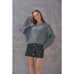 Kadın Kolu Dikiş Detaylı Bohem Stil Yumuşak Triko