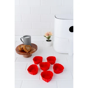 Onikiden Airfryer Silikon Kalp Muffin Kek Kalıbı 6’lı- Tüm Hava Fritözleriyle Uyumlu SL11