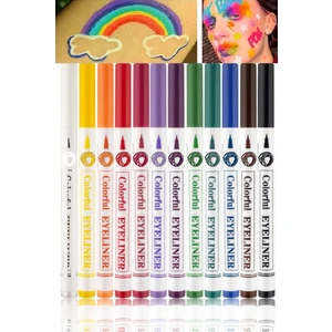 12'Li Renkli Eyeliner & Pen 12 Color Eyeliner