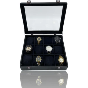 Dijital Çarşı Diji 12'li Saat Kutusu Saat Çantası Siyah