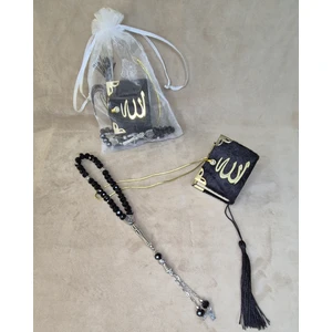 Mini Kuran ve Erkek Kristal Tesbih Setli Araba Için