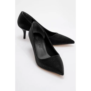 Kadın Sivri Burunlu Stiletto Siyah Sim