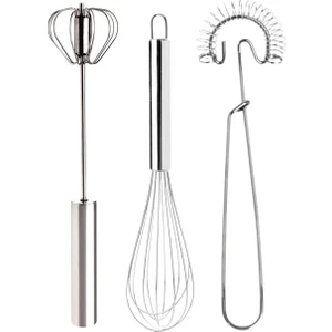 Paslanmaz Çelik Lüx Çırpıcı Seti Otomatik Çırpıcı, Tel Çırpıcı, Yaylı Çırpıcı Yumurta Kek Çırpma