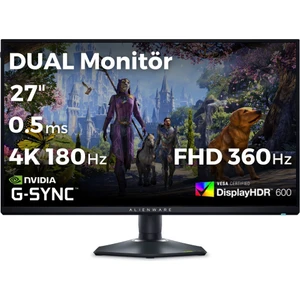 Alienware AW2725QF 27 Dual Çözünürlük 4K 180Hz - Fhd 360Hz 0.5ms HDMI Dp Type-C Hdr 600 G-Sync IPS Gaming Monitör