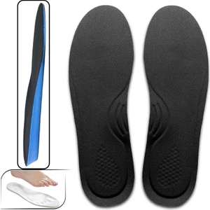 Ortopedik Memory Foam Tabanlık, Konfor & Rahat Ark Takviyeli, Şok Emici Ayakkabı Tabanı, Siyah