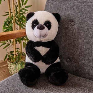 Soft Panda Figürlü Yastık - Siyah / Beyaz - 35 cm