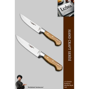 Hand Craft Mutfak Bıçak Seti Et Ekmek Sebze Bıçağı 2 Li Set Günlük Kullanım ( Mtf-127 )