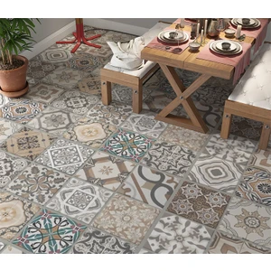 Yapışkanlı Yer Folyosu Kalın ve Derz Belli Etmeyen Patchwork Desenli Sfy-56
