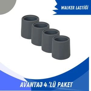 A Plus Sağlık Walker Yürüteç Lastiği Yumuşak Kaymaz Taban Yüksek Kalite 4'lü Avantaj Paket Gri