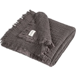 Tiny Lamb Brighton Antrasit Gri Renk %100 Organik Pamuk 4 Katlı Müslin Battaniye 100X120cm