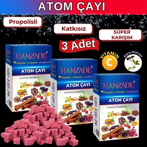 Bitkisel Propolisli - C Vitaminli - Kara Mürverli Atom Çayı Kış Çayı 150 gr x 3 Adet