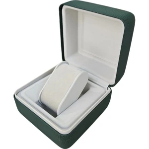 Özer Kutu Deri Menteşeli Aparatlı Saat Kutusu (Yeşil)