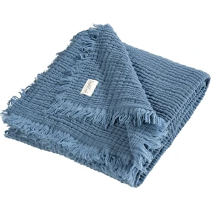 Tiny Lamb Brighton 100X120CM Organik 4 Katlı Mavi Renk Müslin Battaniye