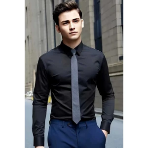 Slim Fit Kravatlık Uzun Kol Kolay Ütü Nefes Alan Dört Mevsim Slim Fit Erkek Gömlek