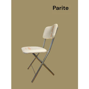 Katlanır Metal Ayaklı Krem Sandalye - Foldable Metal Legs Chair