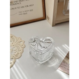 Fiyonk Desenli Kalp Şeklinde Cam Şekerlik