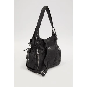 Levidor Siyah Sırma Desen Omuz Çantası