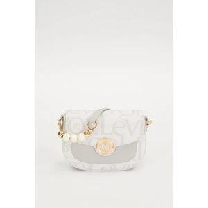 Beyaz Kumaş Dokulu Omuz Çantası