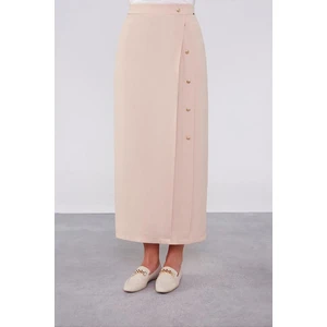 Levidor Taş Düğme Detaylı Etek