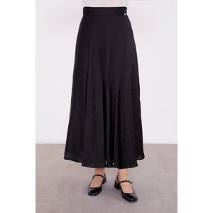 Siyah Kraş Saten Etek