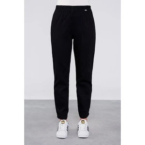 Siyah Beli Büzgülü Jean Pantolon