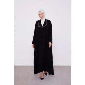 Siyah Yaka İşleme  Detaylı Ferace