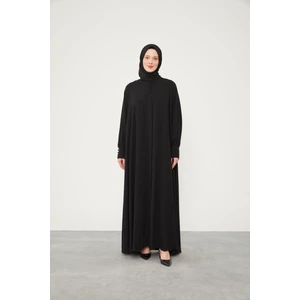 Siyah Düğme Kapamalı Ferace