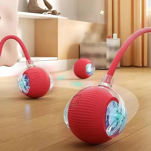 Akıllı Kedi Oyuncağı, USB Şarjlı, LED Işıklı, 3 Modlu, Otomatik Yuvarlanan Top