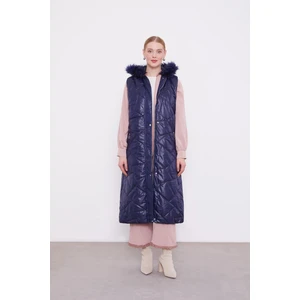 Levidor Lacivert Kapitone Şişme Yelek