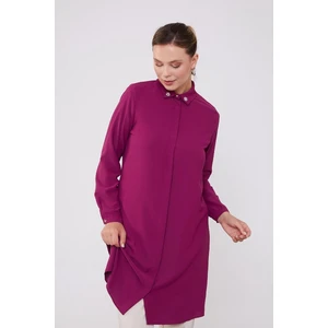 Levidor Fuşya Yaka Taş Detaylı Tunik