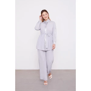 Levidor Gri Payet Detaylı İkili Takım