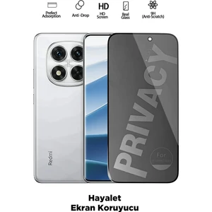 Xioami Redmi Note 14 Tam Kapatan Hayalet Ekran Koruyucu Privacy Tamperli Kırılmaz Cam