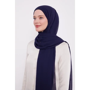 Levidor Lacivert Pratik Boneli Şifon Şal