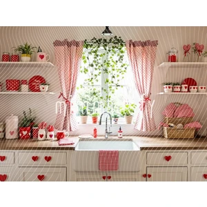 Etkileyici Bir Arka Plan: Şirin Kalp Desenli Mutfak 200X150CM, Stüdyo Fonu