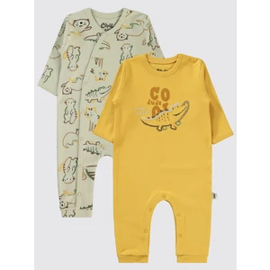 Civil Baby Erkek Bebek 2'li Patiksiz Tulum 3-9 Ay Hardal