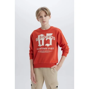 Erkek Çocuk Bisiklet Yaka Baskılı Sweatshirt D7712A825SP