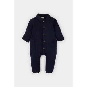Erkek Bebek Yenidoğan Düğmeli Müslin Uzun Kollu Tulum D9090A525SP