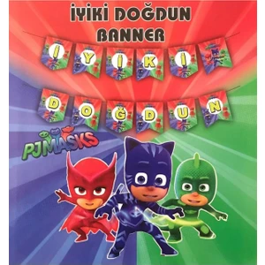 Pijamaskeliler Iyi Ki Doğun Banner 1 Adet 2 Metre Pjmasks Doğum Günü Parti Malzemeleri