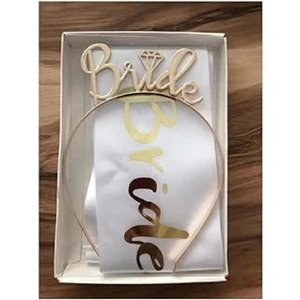 Tatlı Günler Bride Gold Metal Taç ve Kuşak Set