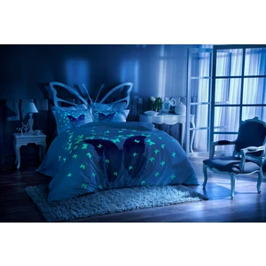 TAÇ Saten Nevresim Takımı Çift Kişilik Glow İn The Cristal Mavi