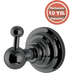 Çelik Banyo Paslanmaz Pirinç Ottoman Tekli Askılık Mat Siyah