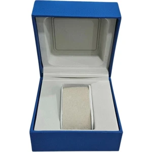 Özer Kutu Cilt Bezi Menteşeli Aparatlı Saat Kutusu (Mavi)