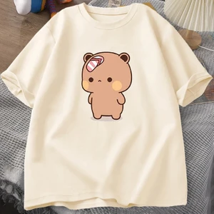 Tarz Sokak Erkekler T-Shirt Sevimli Karikatür Bubu Dudu Tshirt At Flip-Flop Atma Komik Pamuk Kısa Kollu
