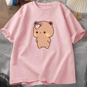 Tarz Sokak Erkekler T-Shirt Sevimli Karikatür Bubu Dudu Tshirt At Flip-Flop Atma Komik Pamuk Kısa Kollu