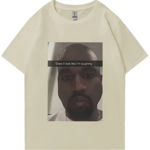 Tarz Sokak Sıcak Satış Kanye West Moda Grafik T-Shirt Erkek Kadın Boy Komik Hip Hop Streetwear % Pa