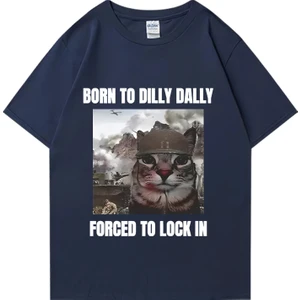 Tarz Sokak Dilly Dally'yi Kilitlemek Için Zorla  Komik Meme T-Shirt Kısa Kollu Artı Boyutu Üstleri