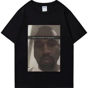 Tarz Sokak Sıcak Satış Kanye West Moda Grafik T-Shirt Erkek Kadın Boy Komik Hip Hop Streetwear % Pa