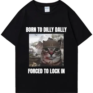 Tarz Sokak Dilly Dally'yi Kilitlemek Için Zorla  Komik Meme T-Shirt Kısa Kollu Artı Boyutu Üstleri