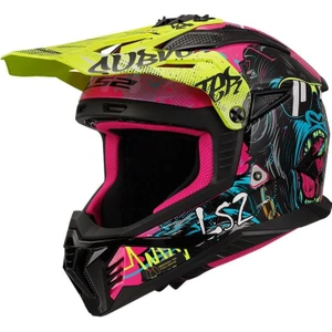 Ls2 Fast 2 Gorılla Mor-Neon Sarı Kask