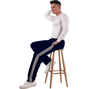 Asn Concept Erkek Yanı Beyazlı Lacivert Eşofman Altı (Büyük Beden Seçeneğiyle)